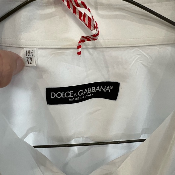 Dolce & Gabbana Gold 16 1/2 /42 white button up mens shirt - Picture 2 of 8